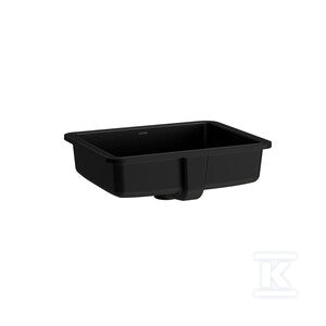 SAVOY Umywalka podblatowa prostokątna 500 x 395 mm, kolor czarny matowywymiar wycięcia w blacie 440 x 330 mmbez otworu na baterię, nieszkliwiona z zewnątrz