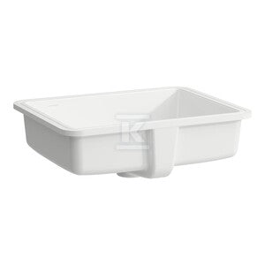 SAVOY Umywalka podblatowa prostokątna 500 x 395 mm,wymiar wycięcia w blacie 440 x 330 mmbez otworu na baterię, nieszkliwiona z zewnątrz, szlifowana