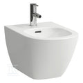 LUA Bidet podwieszany ADVANCED 520 x 360 mmz otworem na baterię na środku, z otworem przelewowym