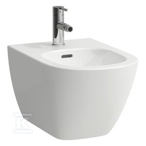 LUA Bidet podwieszany ADVANCED 520 x 360 mmz otworem na baterię na środku, z otworem przelewowym