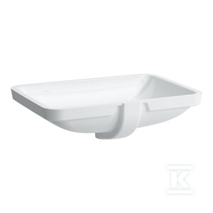 PRO S Umywalka podblatowa 645 x 450 mm, szlifowana, powłoka LCC Activebez otworu na baterię, z otworem przelewowym