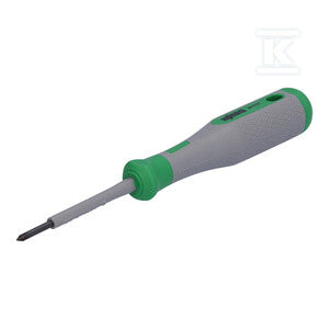 Wkrętak krzyżakowy VDE, PH0 x 60, testowane zgodnie z VDE, 1000 V, z izolacją, uchwyt 2-komponentowy, wielkość 1 (100 mm), zielony/szary