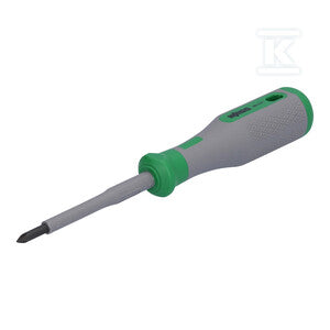 Wkrętak krzyżakowy VDE, PZ1 x 80, testowane zgodnie z VDE, 1000 V, z izolacją, uchwyt 2-komponentowy, wielkość 2 (110 mm), zielony/szary