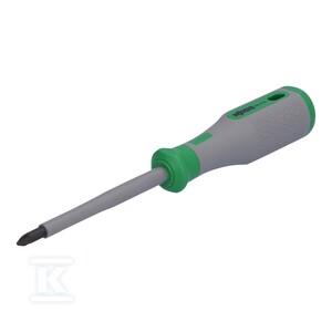 Wkrętak krzyżakowy VDE, PZ2 x 100, testowane zgodnie z VDE, 1000 V, z izolacją, uchwyt 2-komponentowy, wielkość 3 (115 mm), zielony/szary