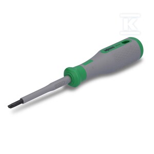 Wkrętak krzyżakowo-płaski VDE, krzyżakowy i szczelinowy +/- PH1/S, testowane zgodnie z VDE, 1000 V, z izolacją, uchwyt 2-komponentowy, wielkość 2 (110 mm), zielony/szary