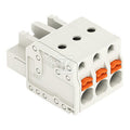 Gniazdo 1-przewodowe, przycisk, Push-in CAGE CLAMP®, 2,5 mm2, raster 5 mm, 3-biegunowe 100% ochrona przed błędnym połączeniem, 2,50 mm2, jasnoszary