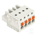 Gniazdo 1-przewodowe, przycisk, Push-in CAGE CLAMP®, 2,5 mm2, raster 5 mm, 4-biegunowe 100% ochrona przed błędnym połączeniem, 2,50 mm2, jasnoszary