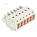 Gniazdo 1-przewodowe, przycisk, Push-in CAGE CLAMP®, 2,5 mm2, raster 5 mm, 6-biegunowe 100% ochrona przed błędnym połączeniem, stopki zatrzaskowe, 2,50 mm2, jasnoszary