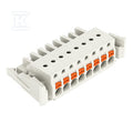 Gniazdo 1-przewodowe, przycisk, Push-in CAGE CLAMP®, 2,5 mm2, raster 5 mm, 8-biegunowe 100% ochrona przed błędnym połączeniem, boczne zaczepy ryglujące, 2,50 mm2, jasnoszary