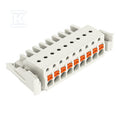 Gniazdo 1-przewodowe, przycisk, Push-in CAGE CLAMP®, 2,5 mm2, raster 5 mm, 9-biegunowe 100% ochrona przed błędnym połączeniem, boczne zaczepy ryglujące, 2,50 mm2, jasnoszary