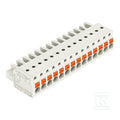 Gniazdo 1-przewodowe, przycisk, Push-in CAGE CLAMP®, 2,5 mm2, raster 5 mm, 14-biegunowe 100% ochrona przed błędnym połączeniem, 2,50 mm2, jasnoszary