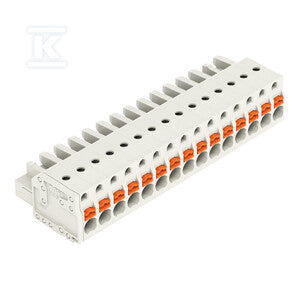 Gniazdo 1-przewodowe, przycisk, Push-in CAGE CLAMP®, 2,5 mm2, raster 5 mm, 15-biegunowe 100% ochrona przed błędnym połączeniem, 2,50 mm2, jasnoszary