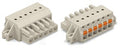 Gniazdo 1-przewodowe, przycisk, Push-in CAGE CLAMP®, 2,5 mm2, raster 5 mm, 16-biegunowe 100% ochrona przed błędnym połączeniem, kołnierz mocujący, 2,50 mm2, jasnoszary