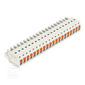 Gniazdo 1-przewodowe, przycisk, Push-in CAGE CLAMP®, 2,5 mm2, raster 5 mm, 20-biegunowe 100% ochrona przed błędnym połączeniem, stopki zatrzaskowe, 2,50 mm2, jasnoszary