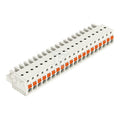 Gniazdo 1-przewodowe, przycisk, Push-in CAGE CLAMP®, 2,5 mm2, raster 5 mm, 20-biegunowe 100% ochrona przed błędnym połączeniem, 2,50 mm2, jasnoszary