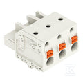 Gniazdo 1-przewodowe, przycisk, Push-in CAGE CLAMP®, 2,5 mm2, raster 7,5 mm, 3-biegunowe 100% ochrona przed błędnym połączeniem, stopki zatrzaskowe, 2,50 mm2, jasnoszary