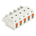 Gniazdo 1-przewodowe, przycisk, Push-in CAGE CLAMP®, 2,5 mm2, raster 7,5 mm, 5-biegunowe 100% ochrona przed błędnym połączeniem, 2,50 mm2, jasnoszary