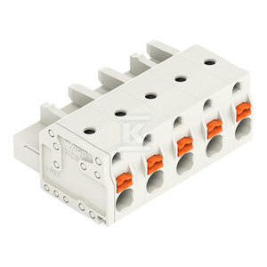 Gniazdo 1-przewodowe, przycisk, Push-in CAGE CLAMP®, 2,5 mm2, raster 7,5 mm, 5-biegunowe 100% ochrona przed błędnym połączeniem, 2,50 mm2, jasnoszary