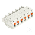 Gniazdo 1-przewodowe, przycisk, Push-in CAGE CLAMP®, 2,5 mm2, raster 7,5 mm, 6-biegunowe 100% ochrona przed błędnym połączeniem, stopki zatrzaskowe, 2,50 mm2, jasnoszary