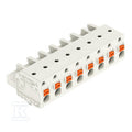 Gniazdo 1-przewodowe, przycisk, Push-in CAGE CLAMP®, 2,5 mm2, raster 7,5 mm, 8-biegunowe 100% ochrona przed błędnym połączeniem, stopki zatrzaskowe, 2,50 mm2, jasnoszary