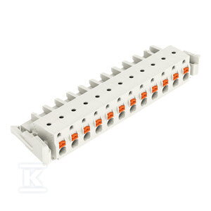 Gniazdo 1-przewodowe, przycisk, Push-in CAGE CLAMP®, 2,5 mm2, raster 7,5 mm, 12-biegunowe 100% ochrona przed błędnym połączeniem, boczne zaczepy ryglujące, 2,50 mm2, jasnoszary