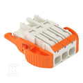 Gniazdo 1-przewodowe, dźwignia, Push-in CAGE CLAMP®, 2,5 mm2, raster 5 mm, 3-biegunowe pełna ochr. przed bł.podł., wypust kod., boczne zaczepy ryglujące, 2,50 mm2, jasnoszary