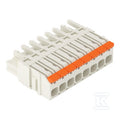 Gniazdo 1-przewodowe, dźwignia, Push-in CAGE CLAMP®, 2,5 mm2, raster 5 mm, 8-biegunowe pełna ochr. przed bł.podł., wypust kod., 2,50 mm2, jasnoszary
