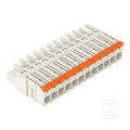 Gniazdo 1-przewodowe, dźwignia, Push-in CAGE CLAMP®, 2,5 mm2, raster 5 mm, 13-biegunowe pełna ochr. przed bł.podł., wypust kod., 2,50 mm2, jasnoszary