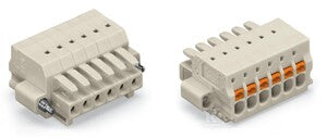 Gniazdo 1-przewodowe, przycisk, Push-in CAGE CLAMP®, 1,5 mm2, raster 3,5 mm, 3-biegunowe 100% ochrona przed błędnym połączeniem, śrubowy uchwyt montażowy, 1,50 mm2, jasnoszary