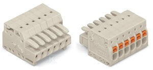 Gniazdo 1-przewodowe, przycisk, Push-in CAGE CLAMP®, 1,5 mm2, raster 3,5 mm, 14-biegunowe 100% ochrona przed błędnym połączeniem, 1,50 mm2, jasnoszary