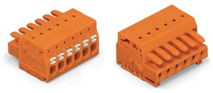 Gniazdo 1-przewodowe, przycisk, Push-in CAGE CLAMP®, 1,5 mm2, raster 3,81 mm, 9-biegunowe 100% ochrona przed błędnym połączeniem, 1,50 mm2, pomarańczowy