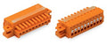 Gniazdo 1-przewodowe, przycisk, Push-in CAGE CLAMP®, 1,5 mm2, raster 3,81 mm, 15-biegunowe 100% ochrona przed błędnym połączeniem, kołnierz mocujący, 1,50 mm2, pomarańczowy