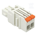 Gniazdo 1-przewodowe, dźwignia, Push-in CAGE CLAMP®, 1,5 mm2, raster 3,5 mm, 2-biegunowe 100% ochrona przed błędnym połączeniem, 1,50 mm2, jasnoszary