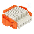 Gniazdo 1-przewodowe, dźwignia, Push-in CAGE CLAMP®, 1,5 mm2, raster 3,5 mm, 5-biegunowe 100% ochrona przed błędnym połączeniem, boczne zaczepy ryglujące, 1,50 mm2, jasnoszary