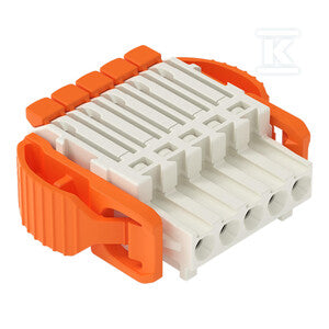 Gniazdo 1-przewodowe, dźwignia, Push-in CAGE CLAMP®, 1,5 mm2, raster 3,5 mm, 5-biegunowe 100% ochrona przed błędnym połączeniem, boczne zaczepy ryglujące, 1,50 mm2, jasnoszary