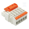 Gniazdo 1-przewodowe, dźwignia, Push-in CAGE CLAMP®, 1,5 mm2, raster 3,5 mm, 5-biegunowe 100% ochrona przed błędnym połączeniem, środkowy zaczep ryglujący, 1,50 mm2, jasnoszary