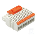 Gniazdo 1-przewodowe, dźwignia, Push-in CAGE CLAMP®, 1,5 mm2, raster 3,5 mm, 7-biegunowe 100% ochrona przed błędnym połączeniem, środkowy zaczep ryglujący, 1,50 mm2, jasnoszary