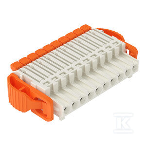 Gniazdo 1-przewodowe, dźwignia, Push-in CAGE CLAMP®, 1,5 mm2, raster 3,5 mm, 10-biegunowe 100% ochrona przed błędnym połączeniem, boczne zaczepy ryglujące, 1,50 mm2, jasnoszary