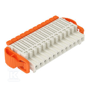 Gniazdo 1-przewodowe, dźwignia, Push-in CAGE CLAMP®, 1,5 mm2, raster 3,5 mm, 12-biegunowe 100% ochrona przed błędnym połączeniem, boczne zaczepy ryglujące, 1,50 mm2, jasnoszary