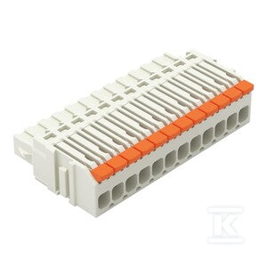 Gniazdo 1-przewodowe, dźwignia, Push-in CAGE CLAMP®, 1,5 mm2, raster 3,5 mm, 12-biegunowe 100% ochrona przed błędnym połączeniem, 1,50 mm2, jasnoszary