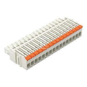 Gniazdo 1-przewodowe, dźwignia, Push-in CAGE CLAMP®, 1,5 mm2, raster 3,5 mm, 16-biegunowe 100% ochrona przed błędnym połączeniem, 1,50 mm2, jasnoszary
