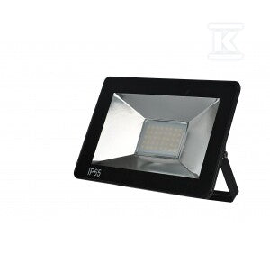 Naświetlacz LED, 128x108x30 IP65 230V 20W 1600lm 4000K czarny z przewodem i regulowanym uchwytem montażowym, małe gabaryty, klasa ochronności II