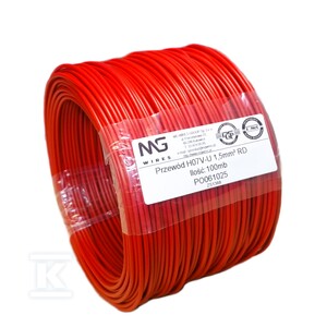 Przewód instalacyjny H07V-U (DY) 1x1,5 czerwony mat (100m)