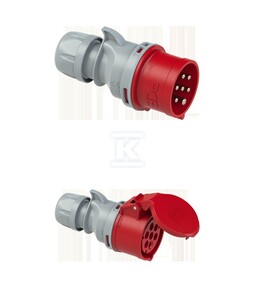 Wtyczka przenośna Shark 32A 400V 5P+Z+N IP44 + Gniazdo przenośne Shark 32A 400V 5P+Z+N IP44