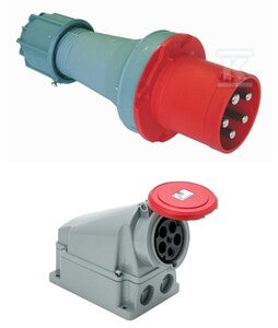 Wtyczka przenośna Power Twist 63A 400V 3P+N+Z IP44 + Gniazdo stałe POWER TWIST 63A 3P+Z+N 400V IP44