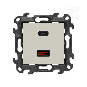 Ładowarka USB C+A (moduł), 30W, 230V, kaszmirowy, Simon24