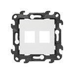 Pokrywa gniazd teleinformatycznych na Keystone płaska podwójna (moduł): Aluminium mat, SIMON55