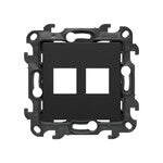 Pokrywa gniazd teleinformatycznych na Keystone płaska podwójna (moduł): Aluminium mat, SIMON55