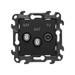 Gniazdo antenowe satelitarne podwójne SAT-SAT-RTV (moduł), 1x wejście: 5 MHz-2,4 GHz, krem, SIMON10