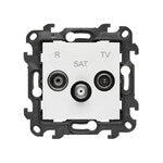 Gniazdo antenowe R-TV-SAT przelotowe (moduł), 1x wejście: 5 MHz2,4 GHz, satynowy, BASIC MODUŁ